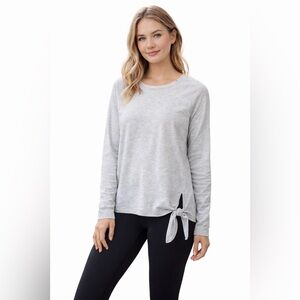 Yogalicious Gray Tie Sweatshirt- Large